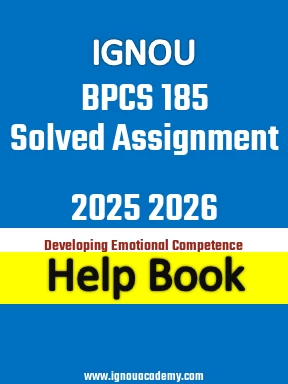 IGNOU BPCS 185 Solved Assignment 2025 2026